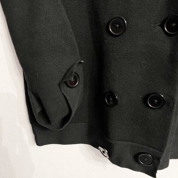 Talbots Petites Sweater Cardigan Jacket Small Black Classic Button Knit Cotton - Picture 5 of 6